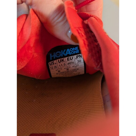 Hoka One One Rincon 3 Fiesta Red Yellow Running Shoes Sneakers Men's Size 12 2E - Picture 10 of 10